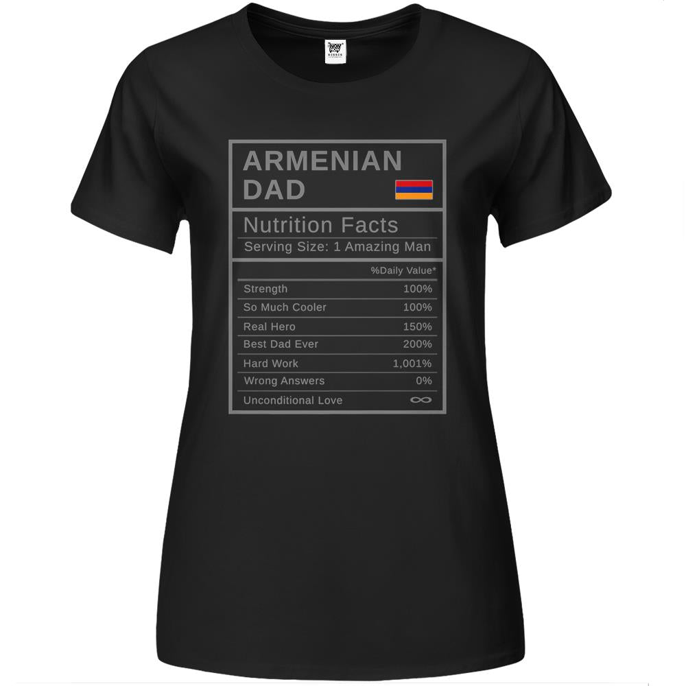 Mens Armenian Dad, Nutrition Facts Tshirt Fathers Day Hero Gift Premium Womens Tshirts