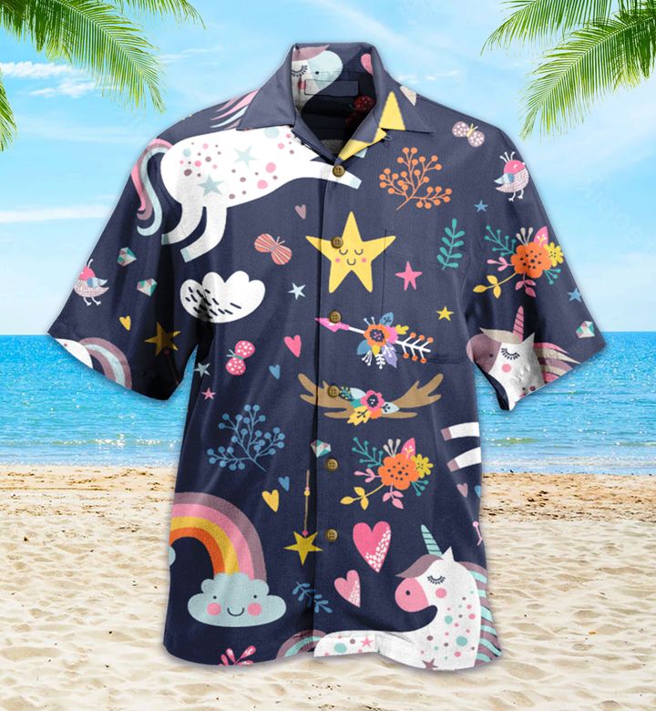 Unicorn Grey Hawaii Shirt Ha30729