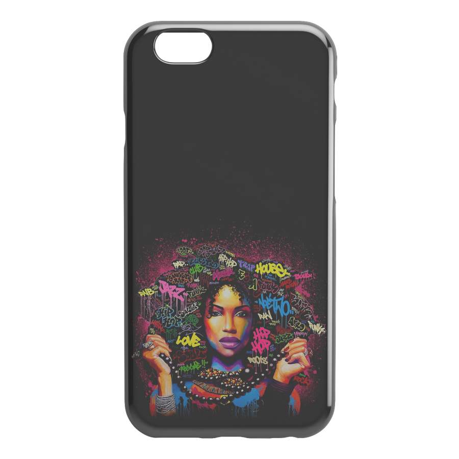 African American Black Girl Africa Melanin Color Hair Color Afro Art For Women Girls iPhone Case