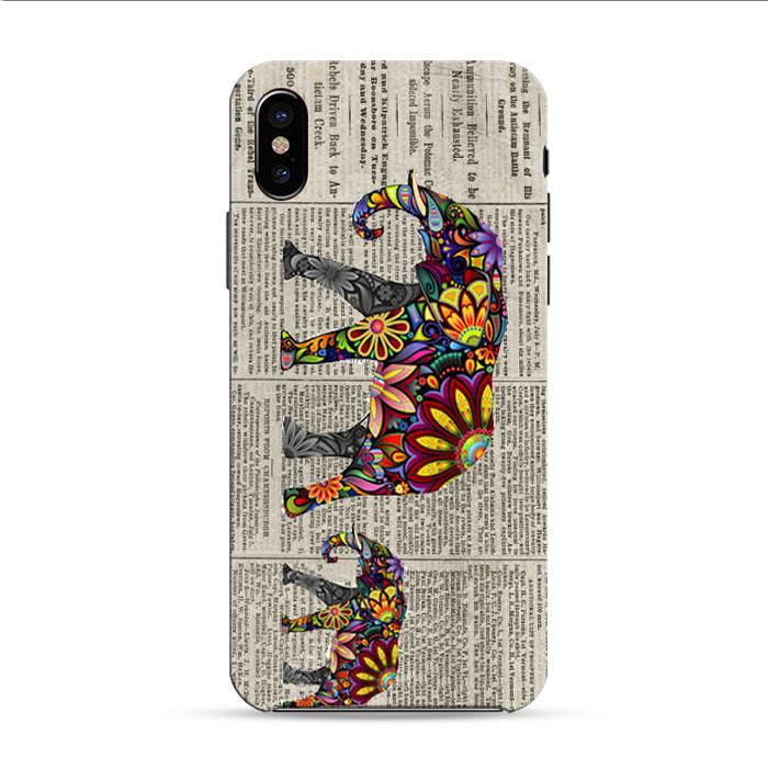 Mum And Baby Elephant On Dictionary Page iPhone XS 3D Case