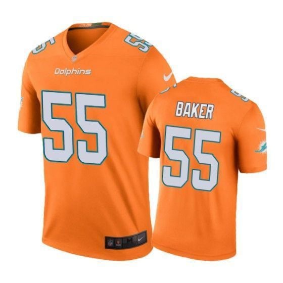 Miami Dolphins 55 Jerome Baker Color Rush Orange 3D Jersey