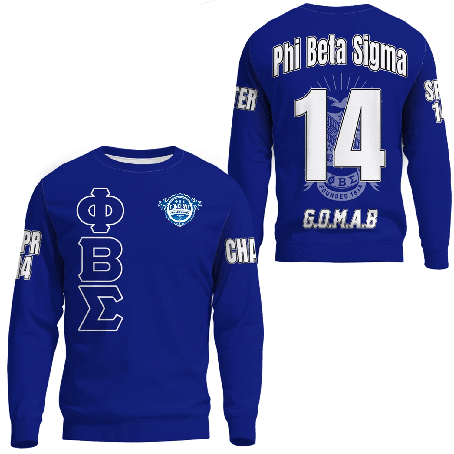 Wonderprint Sweatshirt Conclave Personalized Phi Beta Sigma Sweatshirts Lt10