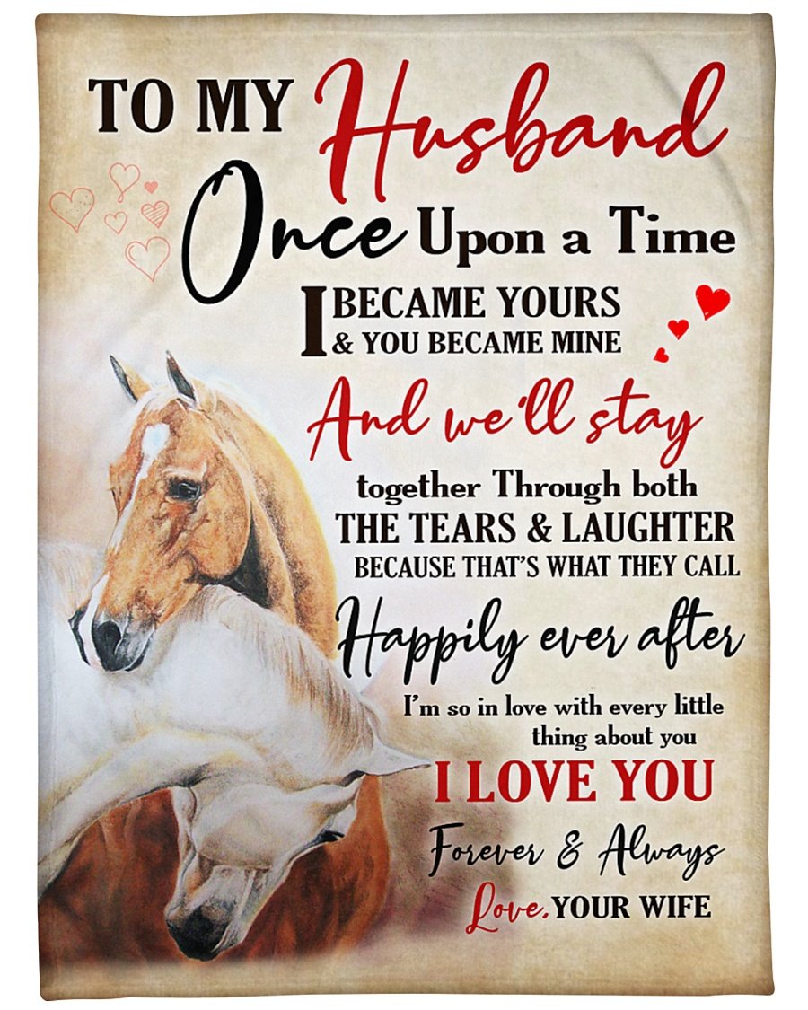 To My Husband Horse Fleece Blanket