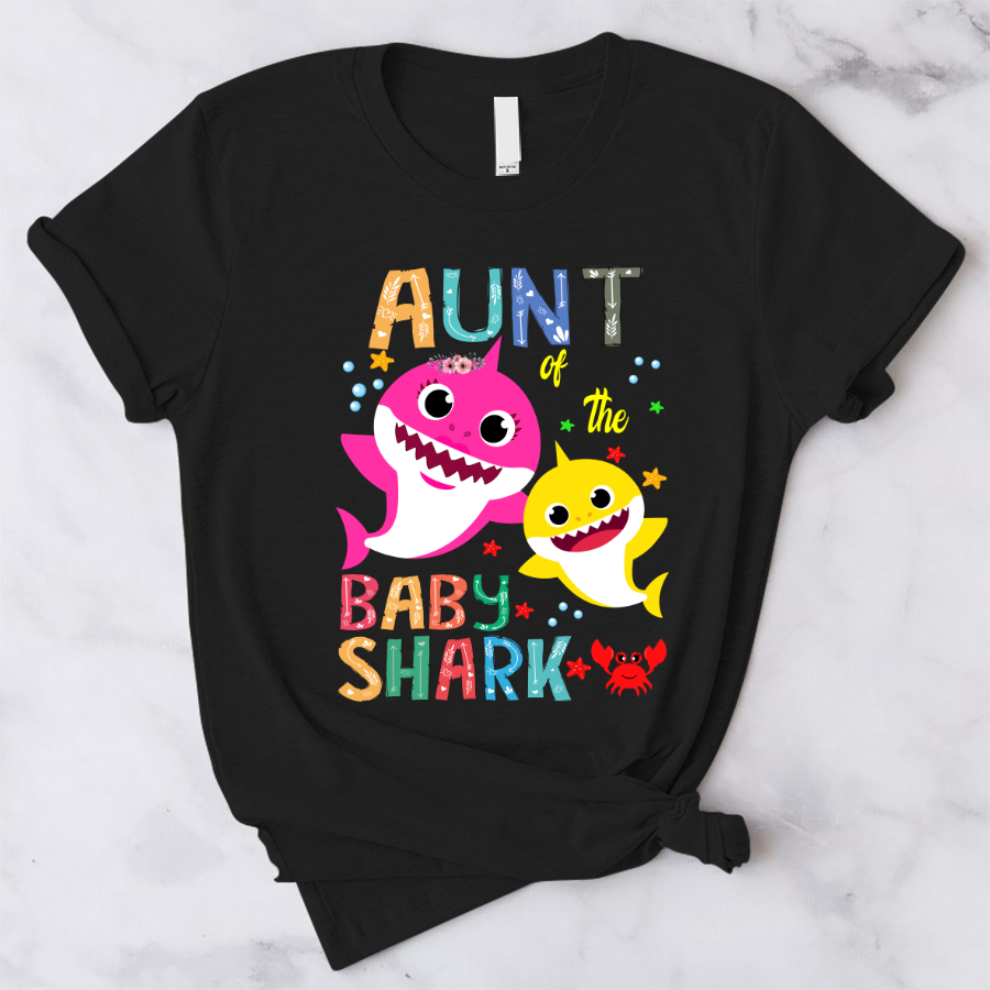 Aunt Of The Baby Shark Birthday Aunt Shark T-Shirt