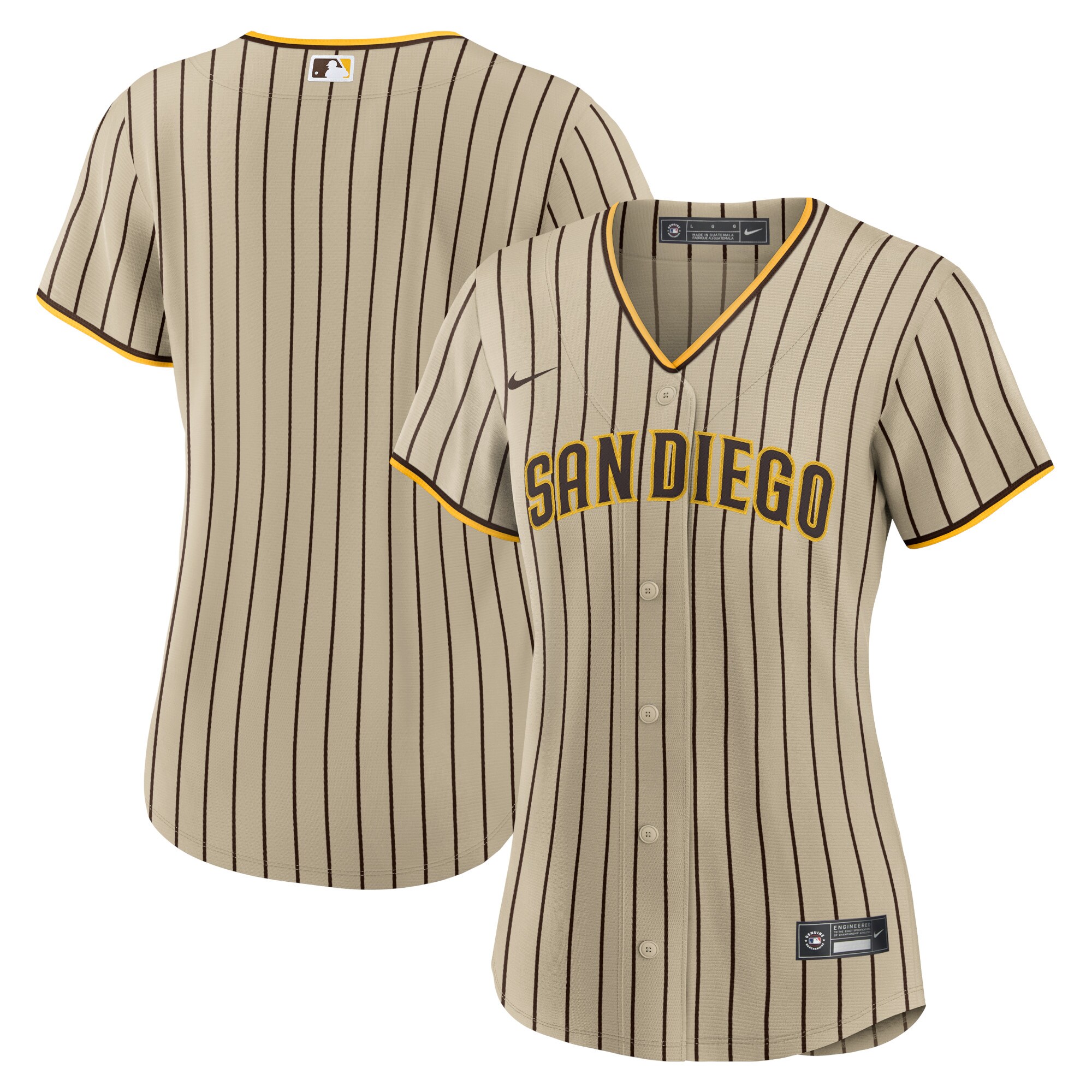 San Diego Padres Women's Alternate Replica Team Jersey – Tan