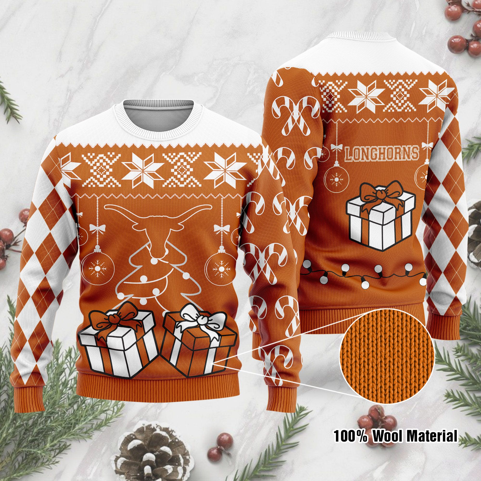 Texas Longhorns Ugly Sweater 191 L1MTH0344-XM