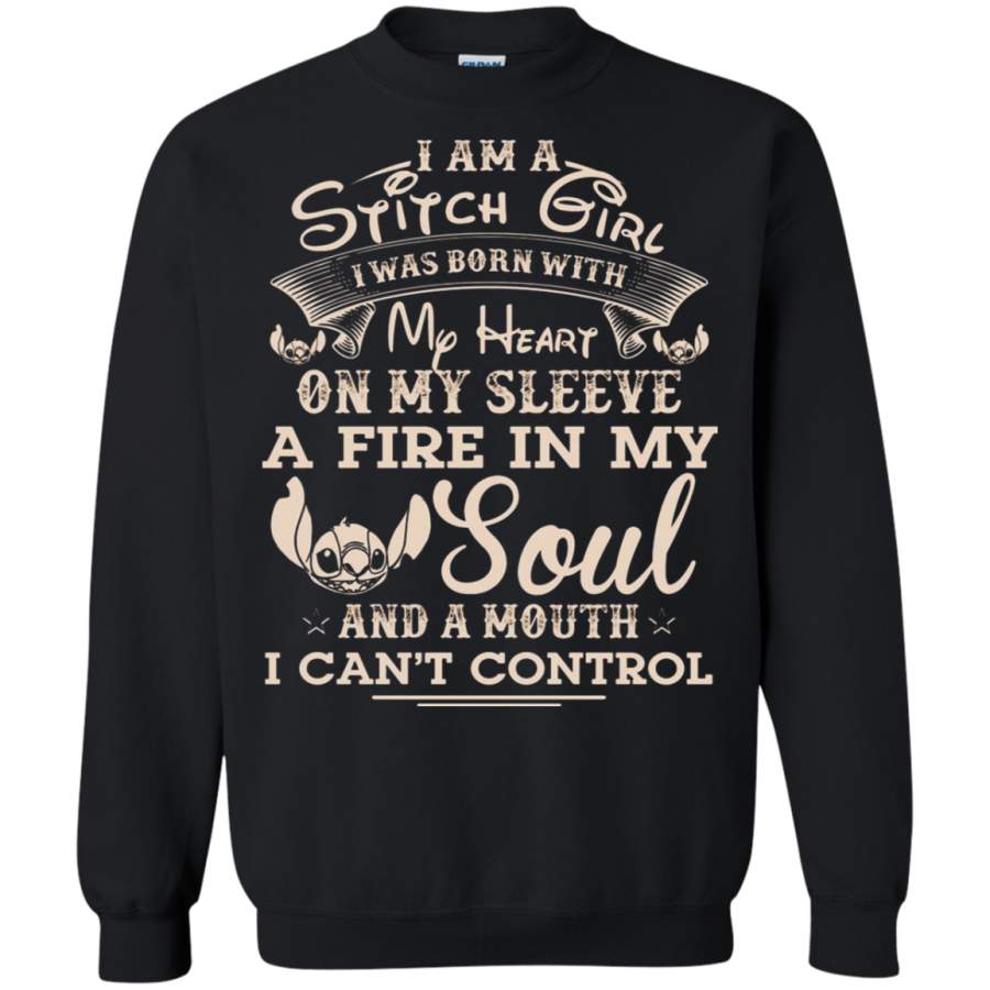 AGR I Am A Stitch Girl I Was Born With My Heart On My Sleeve Sweatshirt