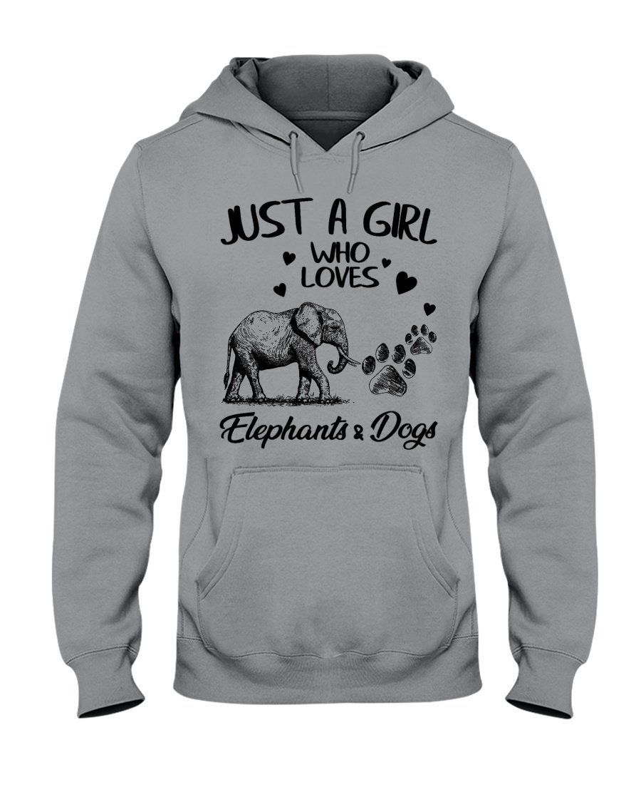 Just A Girl Who Loves Elephants And Dogs Hoodie