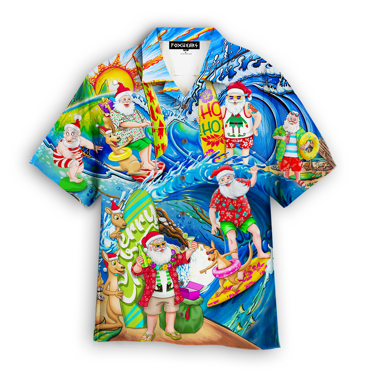 Surfing Funny Santa Christmas Hawaii Shirt For Men And Women Ha1655