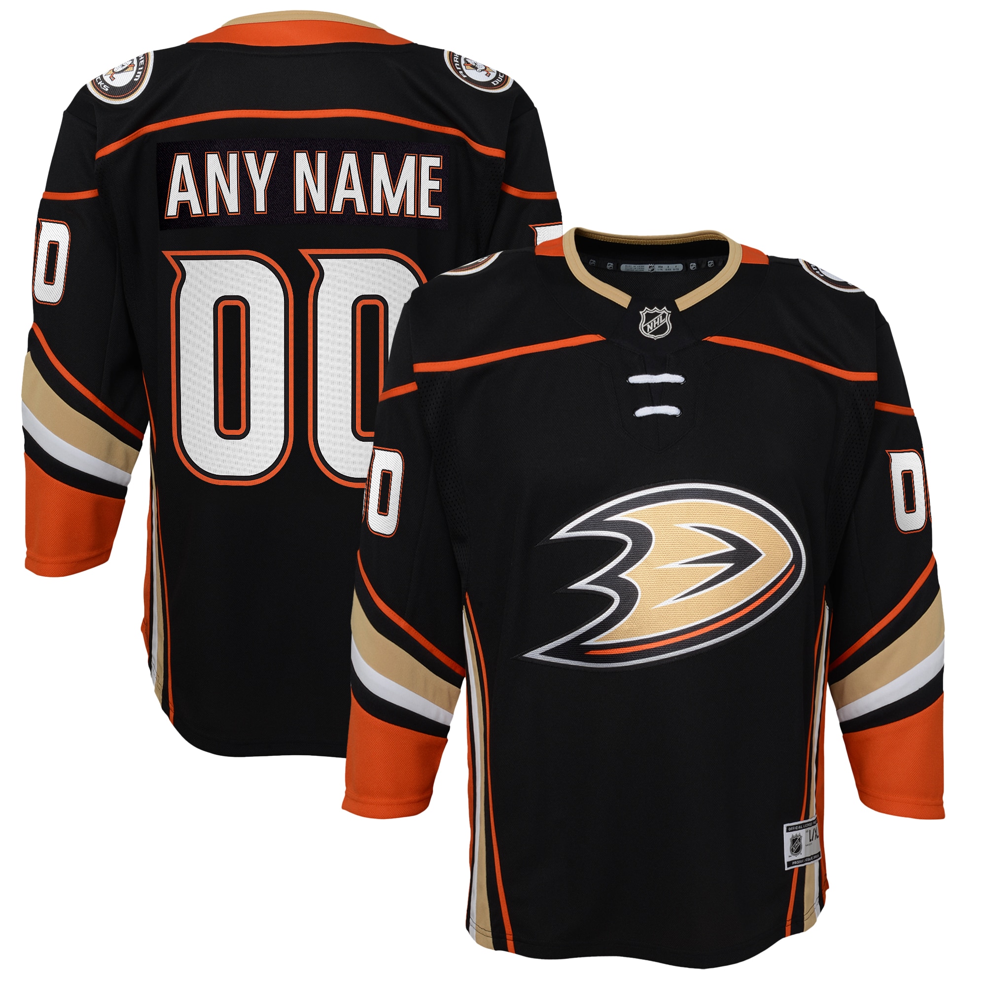 Youth Anaheim Ducks Black Home Premier Custom Jersey