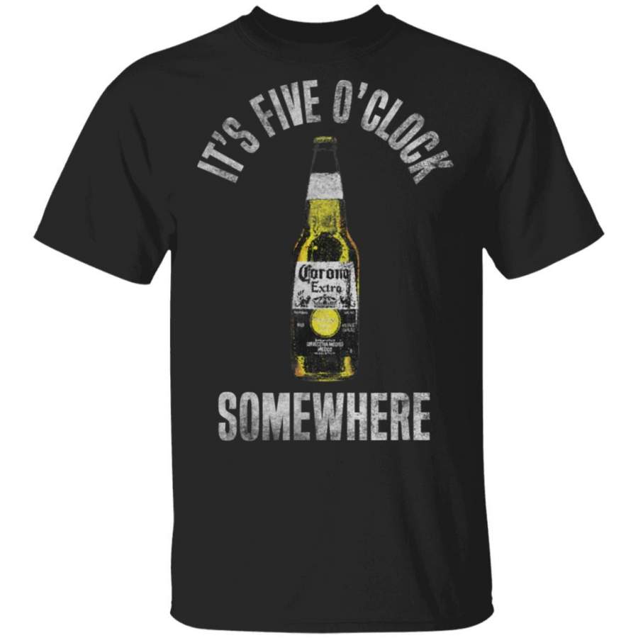 Its Five O’ Clock Somewhere Corona Logo T Shirt Beer Lover Shirts Best Friend Tshirt Plus Size Outfit