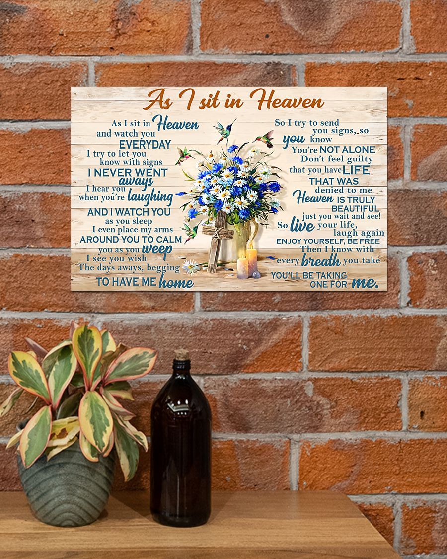 Memorial Gift To Heaven – As I Sit In Heaven Horizontal Canvas And Poster | Wall Decor Visual Art