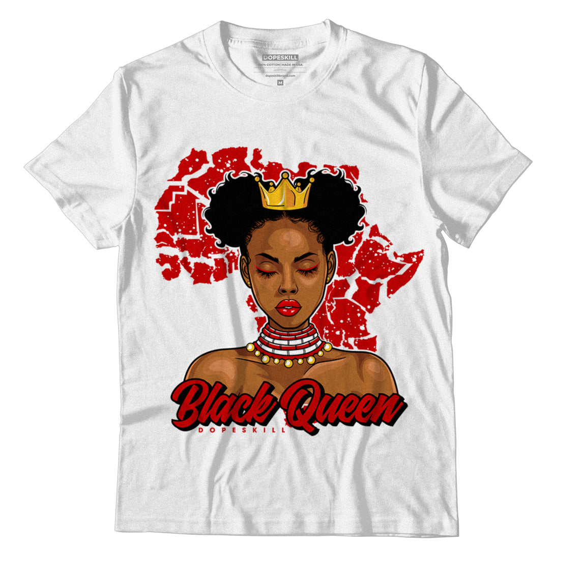 JD 6 “Red Oreo” Dopeskill T-Shirt Black Queen Graphic