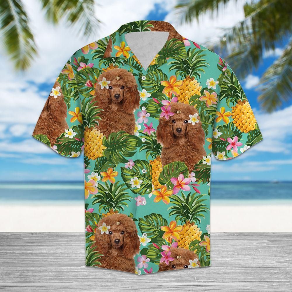 Tropical Pineapple Poodle Aloha Hawaiian Shirt Colorful Short Sleeve Summer Beach Casual Shirt For Men And Women