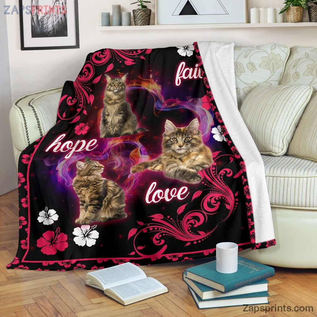 Maine Coons Faith Hope Love Blanket – Cool Gift Ideas