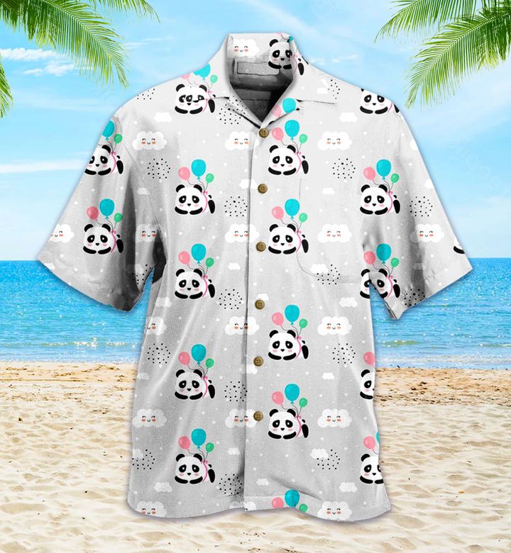 Panda With Balloon Patterns 3D Hawaiian Shirt