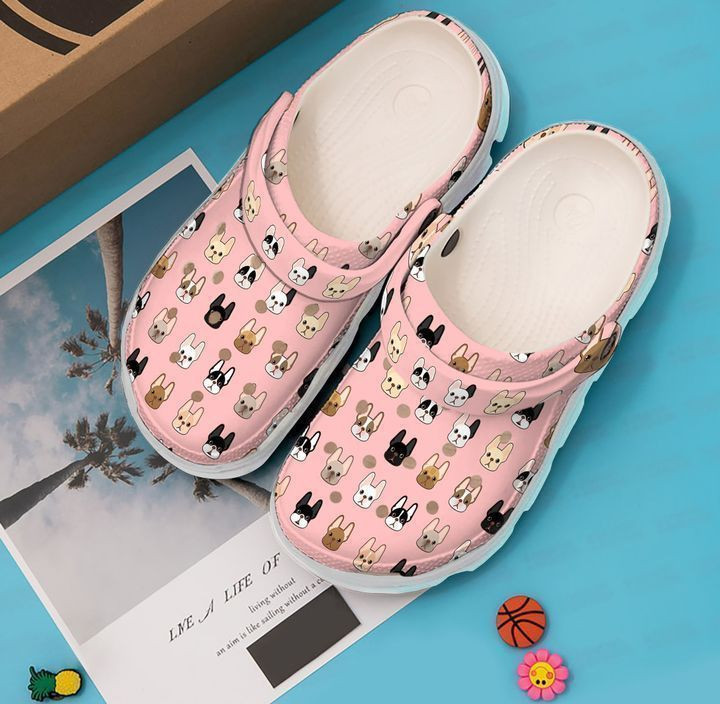 French Bulldog Crocband Pattern Clog Shoes 2