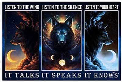 Wolf Listen To The Wind It Talks Listen To The Silence It Speaks Listen To Your Heart It Knows Poster Perfect Ideas On Xmas Birthday Home Decor