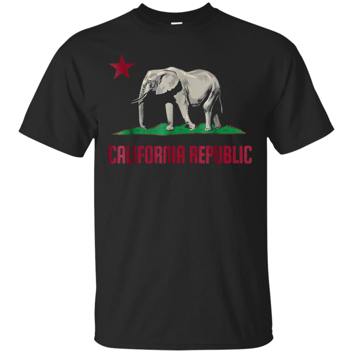 State of California Republic Flag Animal Elephant T-Shirt