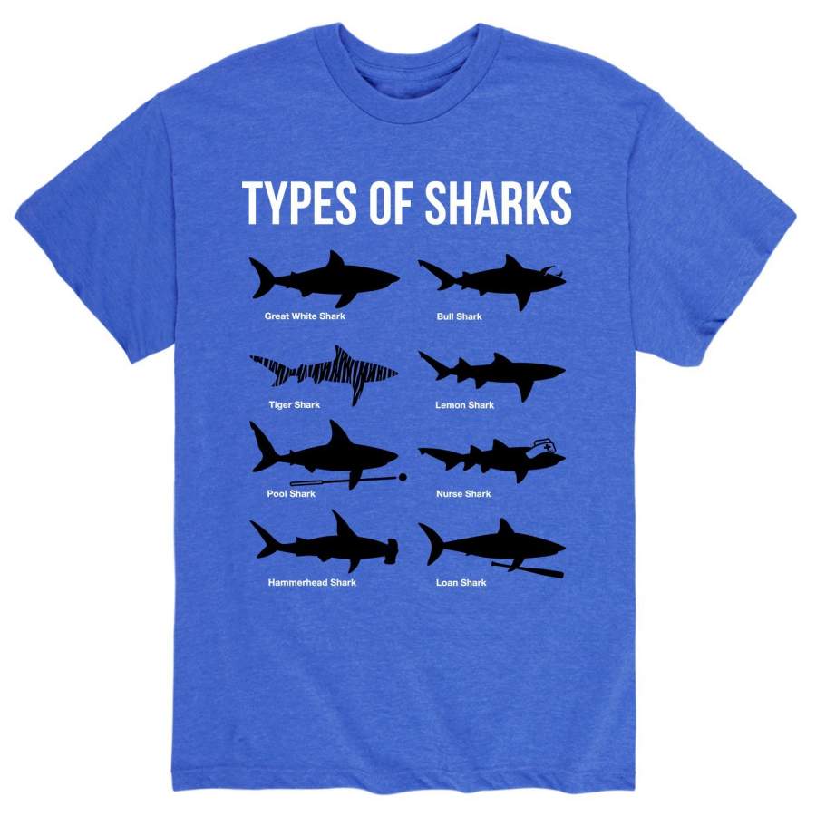 Types Of Sharks – Men’s Short Sleeve T-Shirt