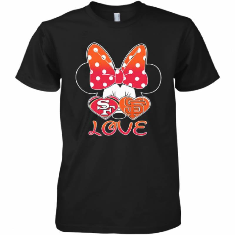 Minnie Mouse Love San Francisco 49Ers And San Francisco Giants Heart Premium Men's T-Shirt