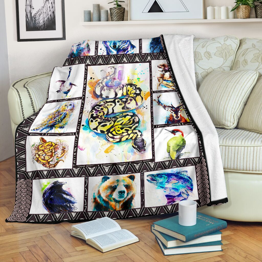 Snake Totem Native American Animals Sherpa Fleece Blanket Great Customized Blanket Gifts For Birthday Christmas Thanksgiving