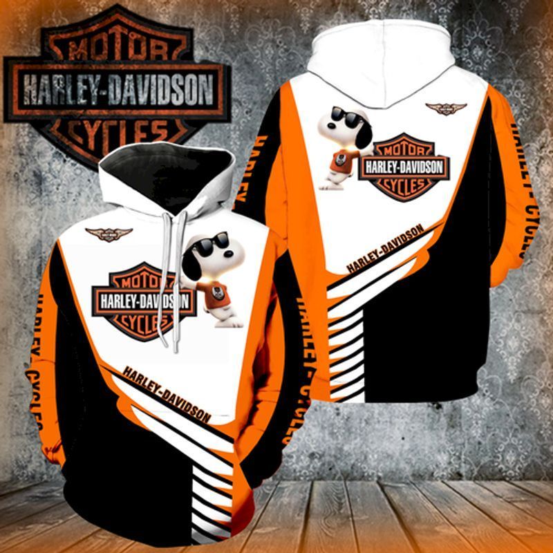 Harley Davidson Motorcycles Snoopy Peanuts 3D Hoodie N98 - Merchcustom ...