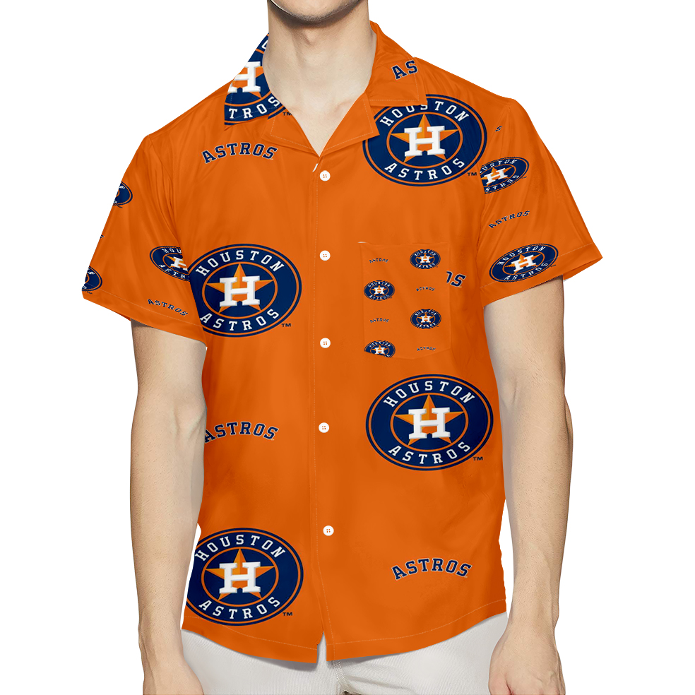 Houston Astros Emblem V7 3D All Over Print Summer Beach Hawaiian Shirt With Pocket