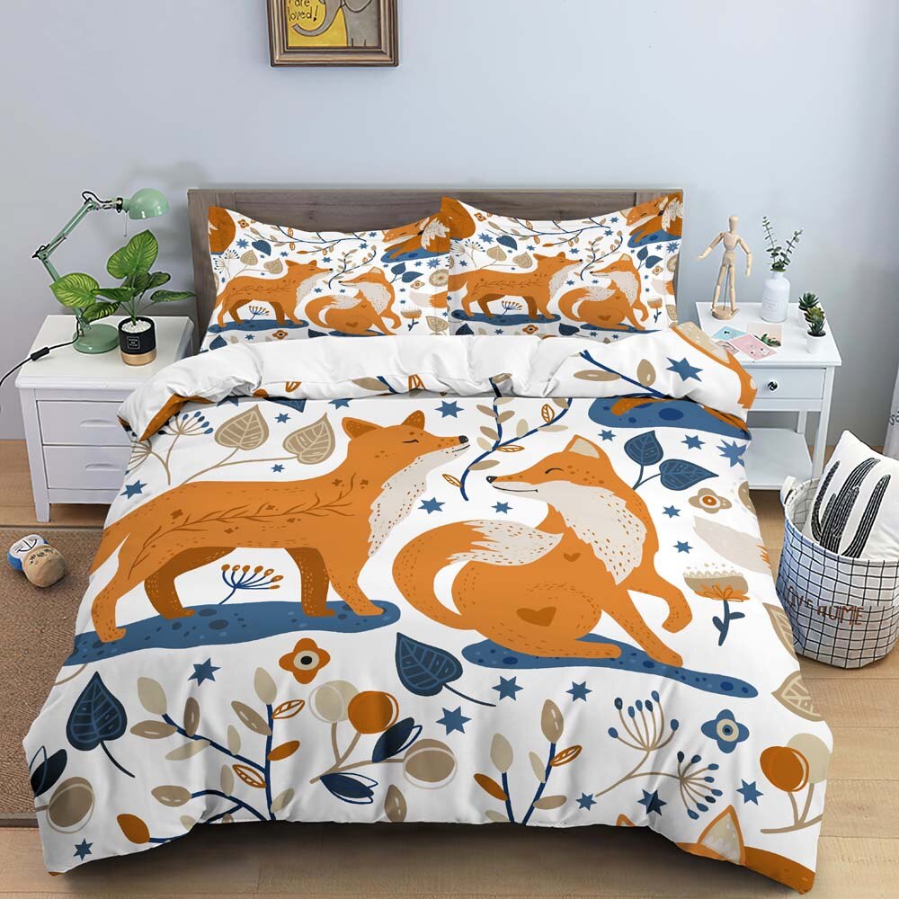 3D Dinosaur Bedding Set Elk Duvet Cover Set & Pillowcase Cover Eu Double King Size Or Adult Kids Crib Cartoon Butterfly