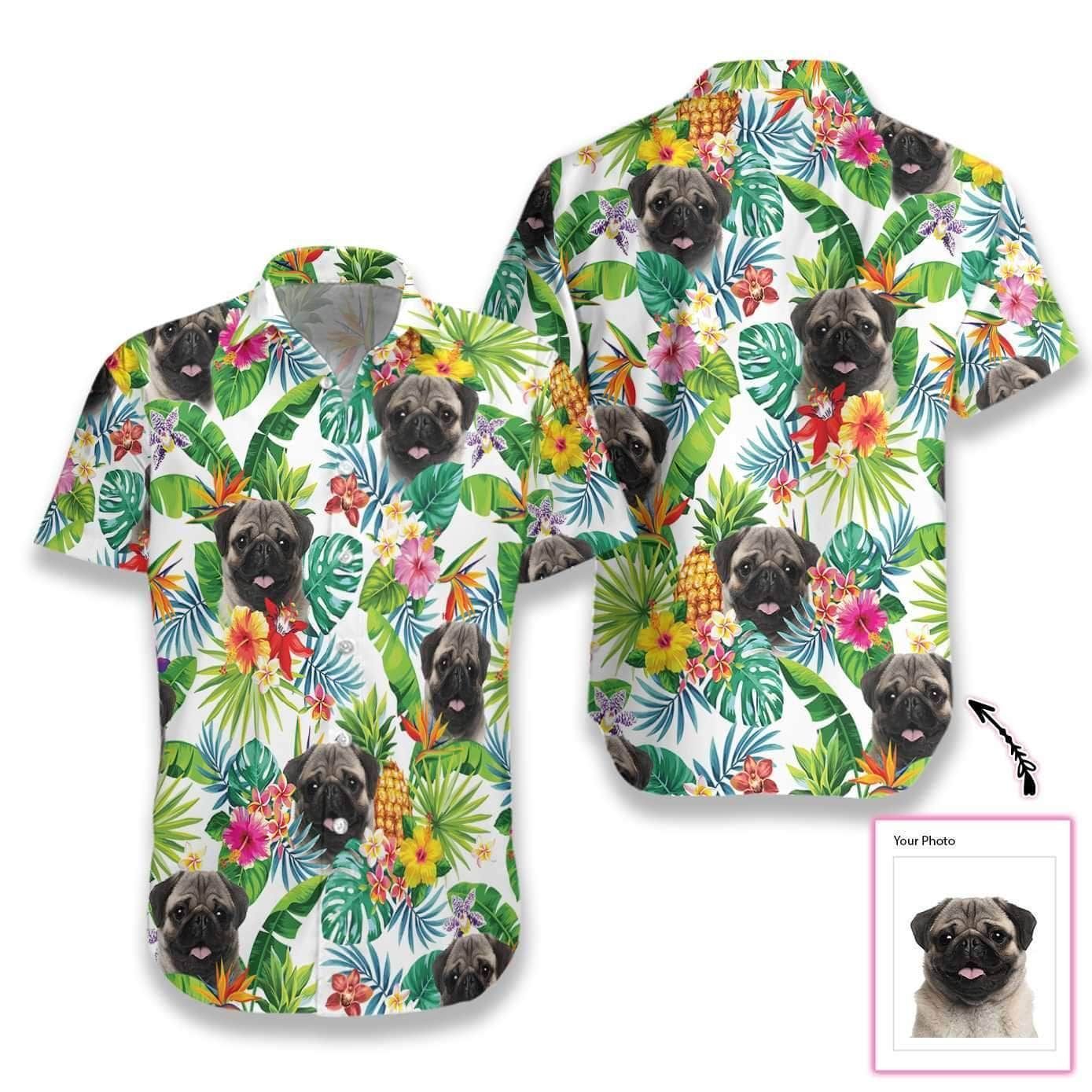 Buy Customized Dog And Tropical Pineapple Hawaii Aloha Shirts Dh Ha74528