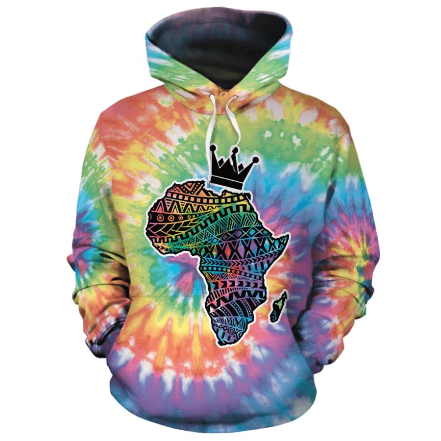 Tie Dye African Map Hoodie 3D