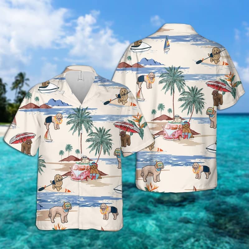 Doodle Summer Beach Hawaii Dog Short Sleeve Hawaii Shirt Ha15401