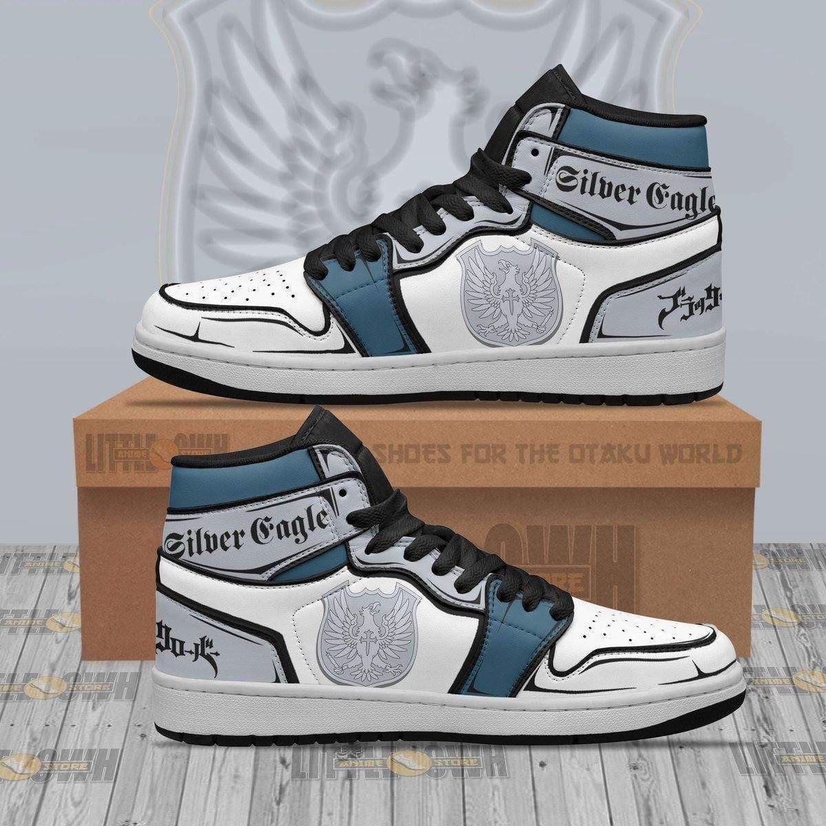 Silver Eagle Sneakers Custom Black Clover Anime Shoes