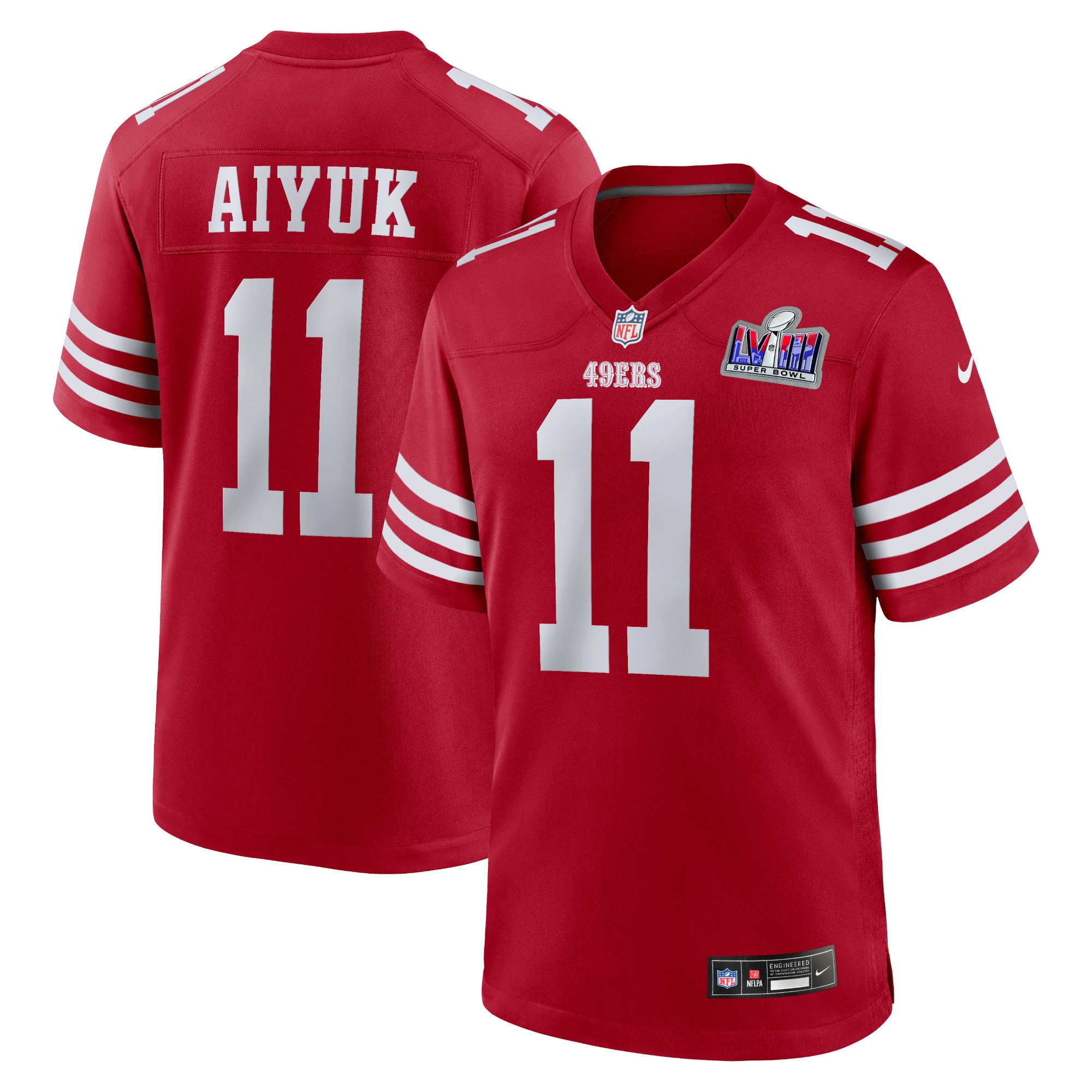 Brandon Aiyuk San Francisco 49ers Super Bowl LVIII Game Jersey – Scarlet