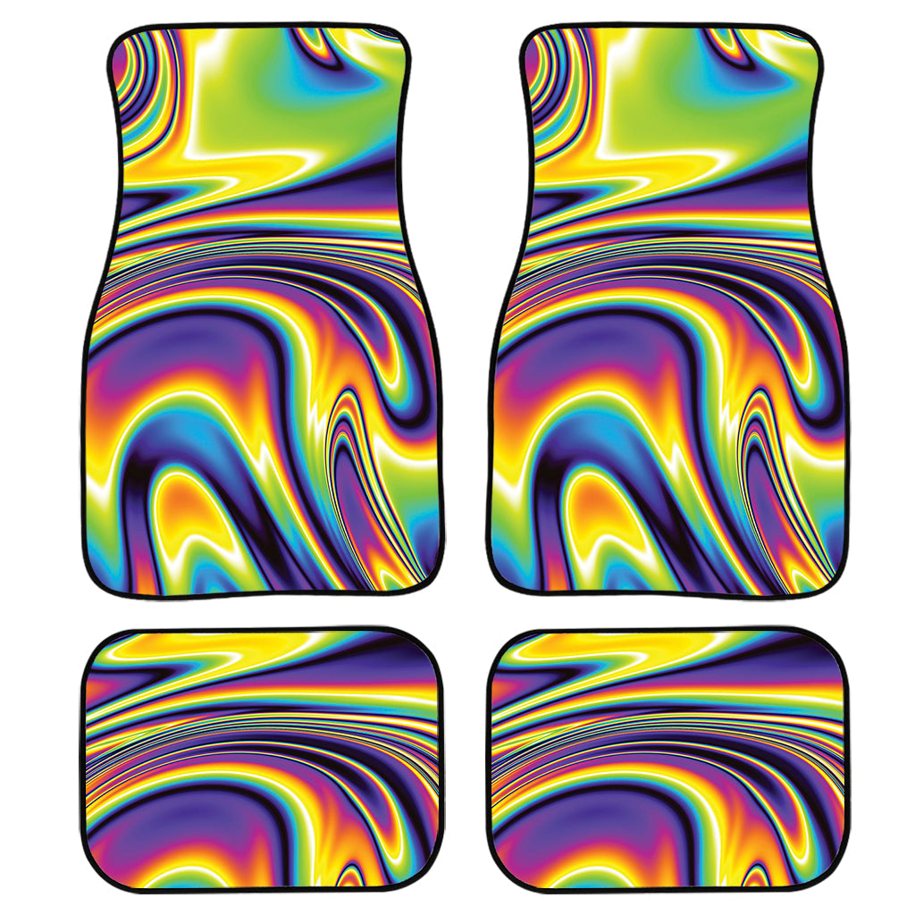 Psychedelic Gradient Print Front And Back Car Floor Mats, Front Car Mat