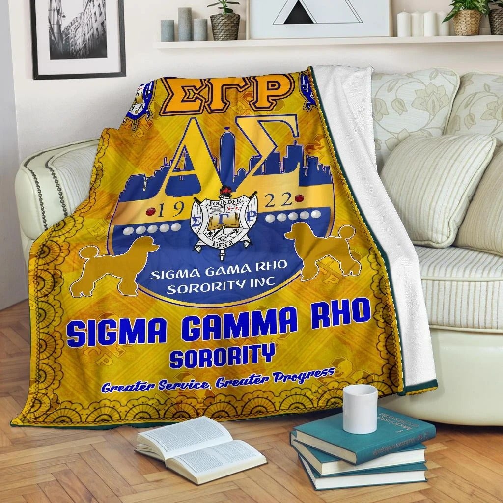 Wonderprint Blanket Poodle Sigma Gamma Rho Sorority Premium Blanket Lt10