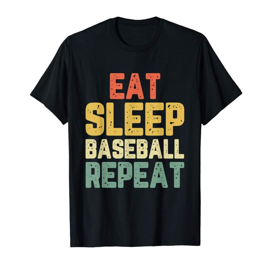 Eat Sleep Baseball Repeat Vintage T-Shirt