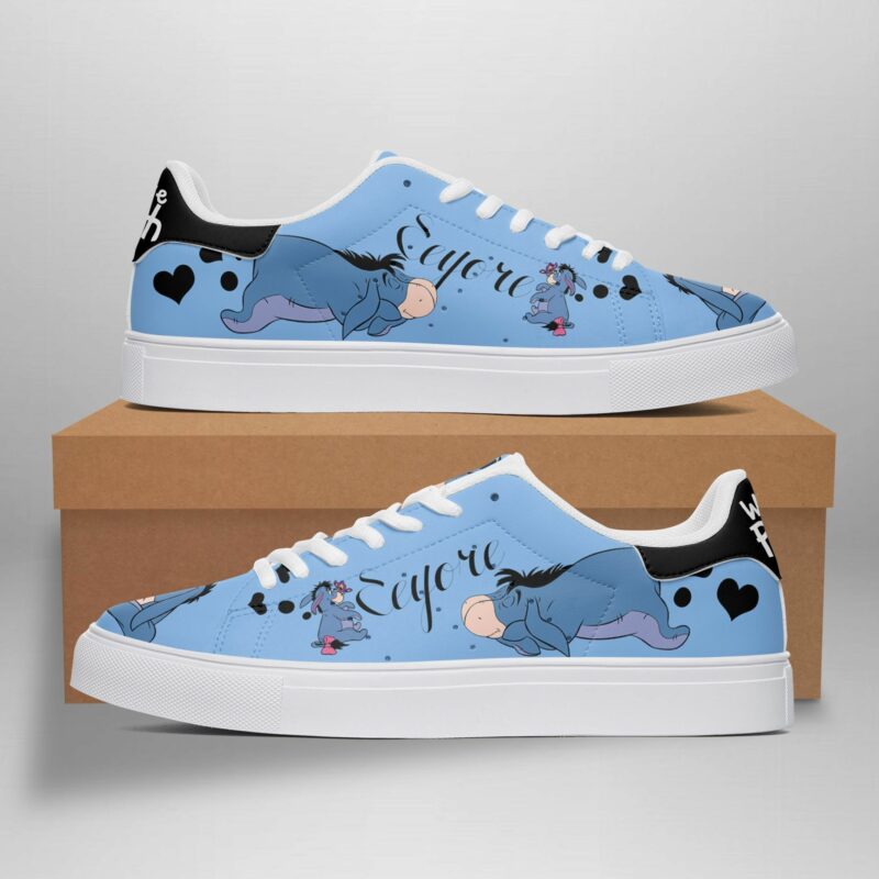 Winnie The Pooh Eeyore Low Top Leather Skate Shoes, Tennis Shoes, Fashion Sneakers