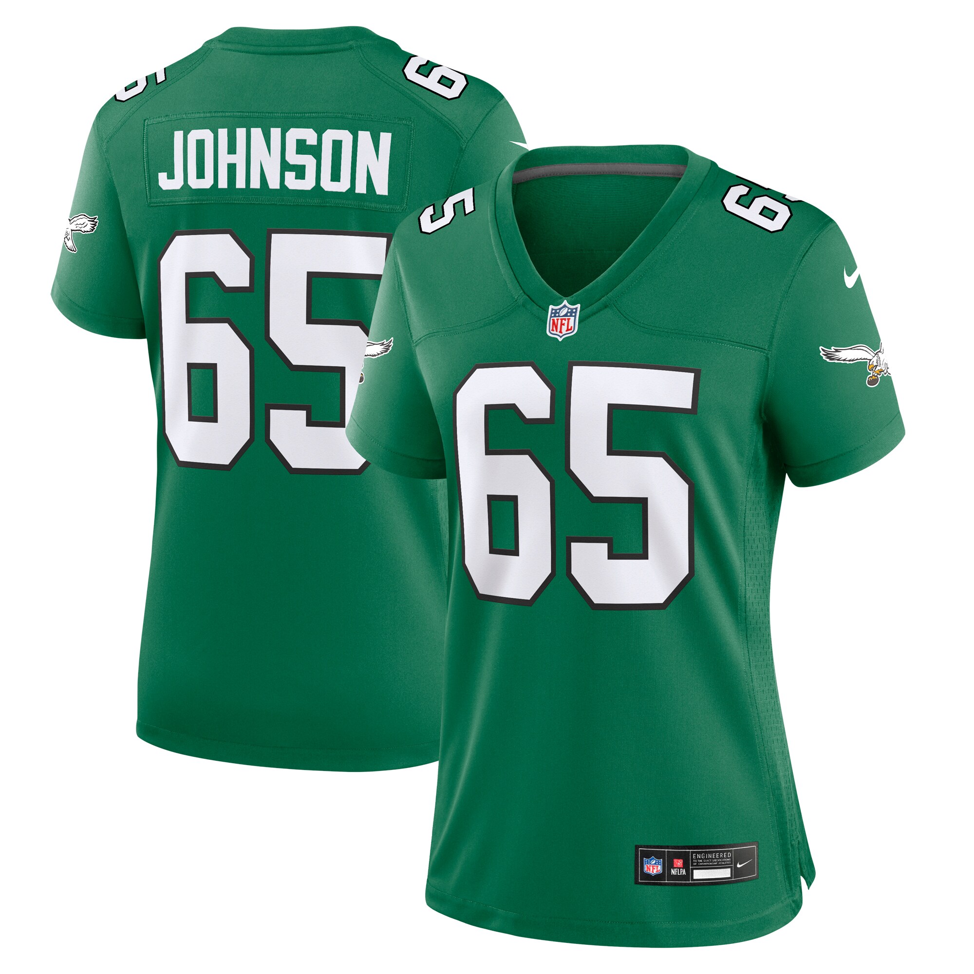 Women’s Philadelphia Eagles Lane Johnson Kelly Green Alternate Game Jersey