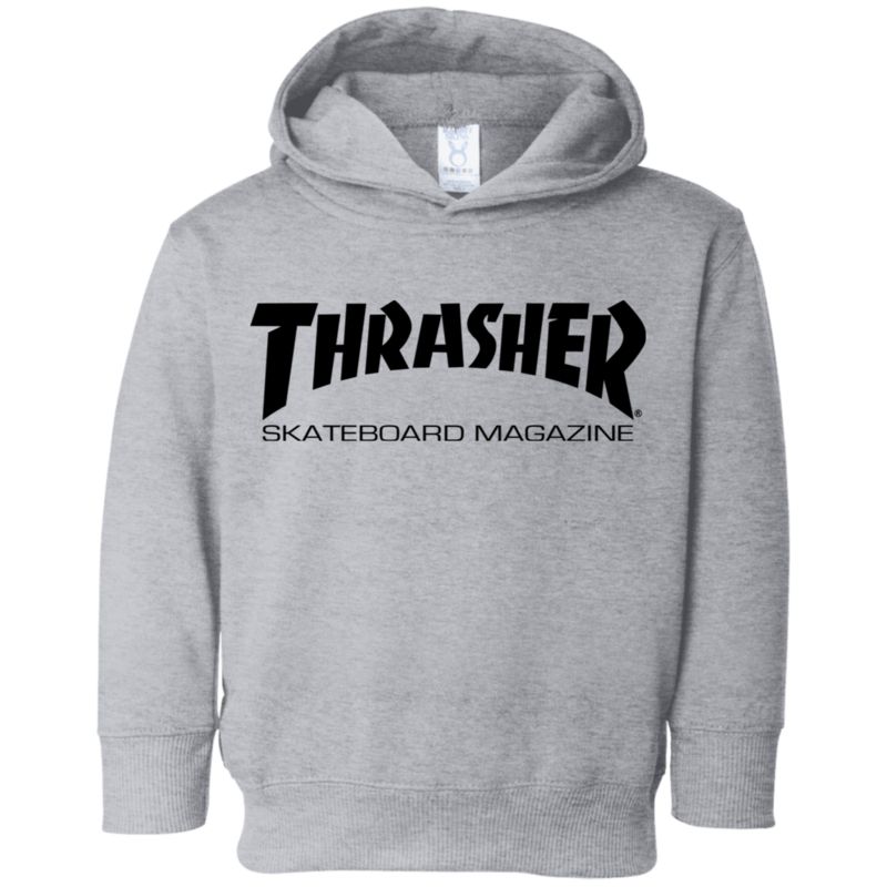 Thrasher Magazine Skateboarding Black Original Logo 3326 Rabbit Skins Toddler Fleece Hoodie