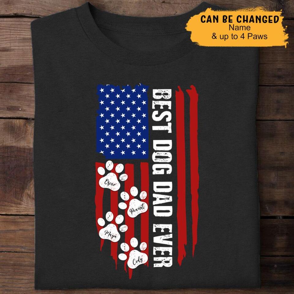 Personalized Best Dog Dad Ever American Flag Custom T Shirts – Trending Personalized