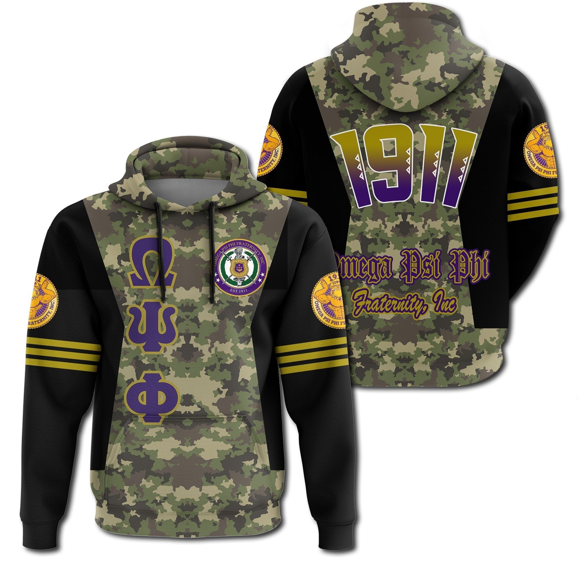 Fraternity Hoodie – Omega Psi Phi Fraternity Camouflage Hoodie Jn