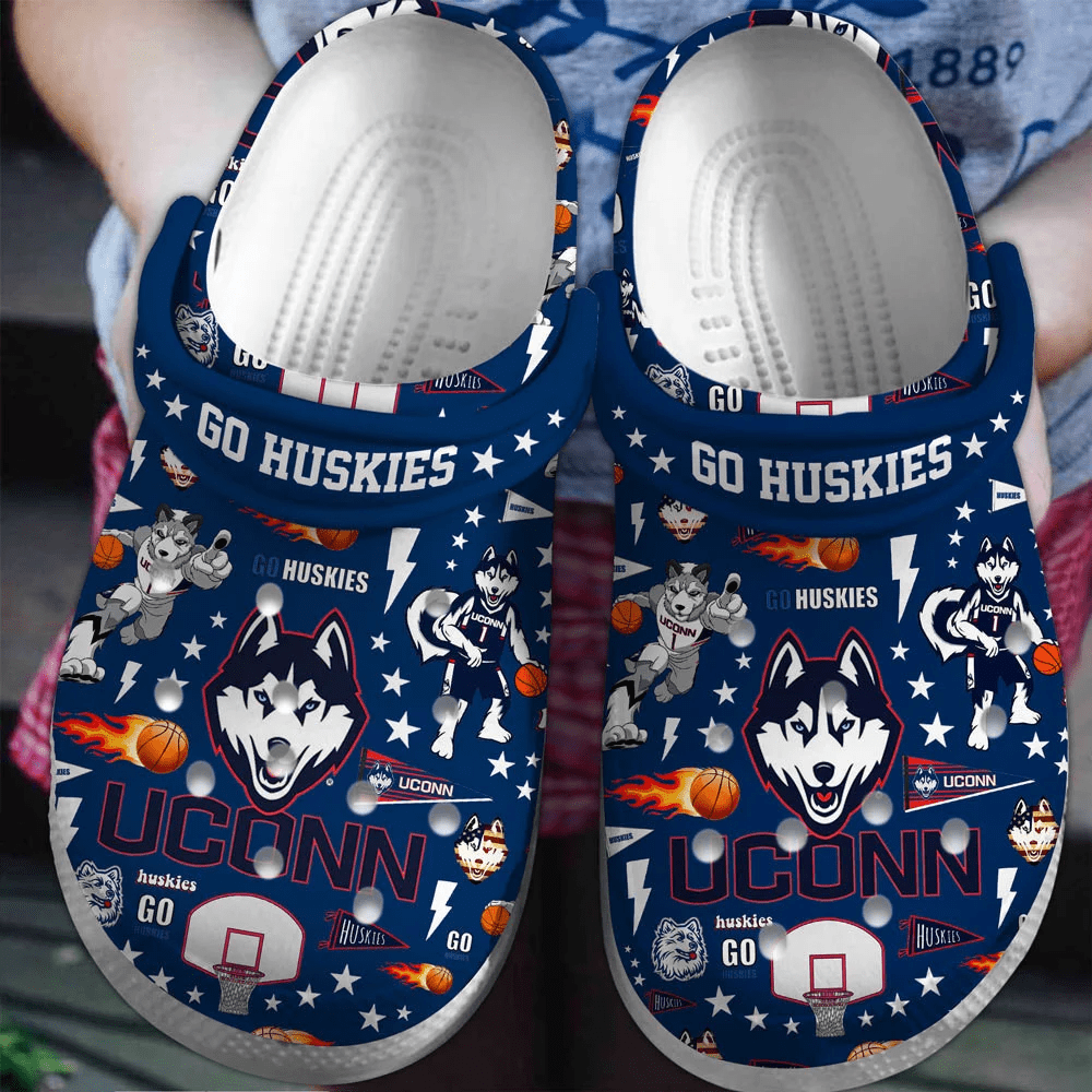 UConn Huskies NCAA Sport Crocss Clogs Crocband Shoes Comfortable For Men Women and Kids