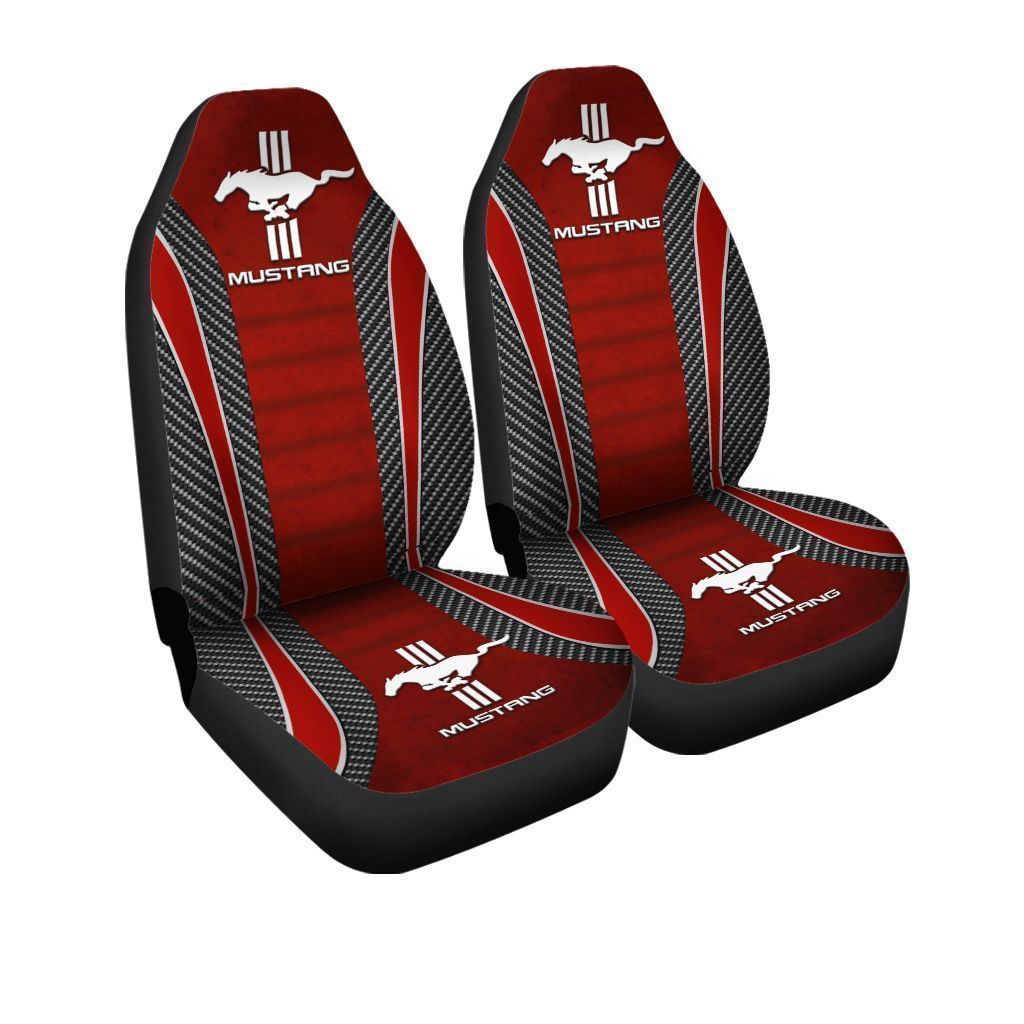 Mustang Car Seat Cover Set Of Ver Red Corethermax