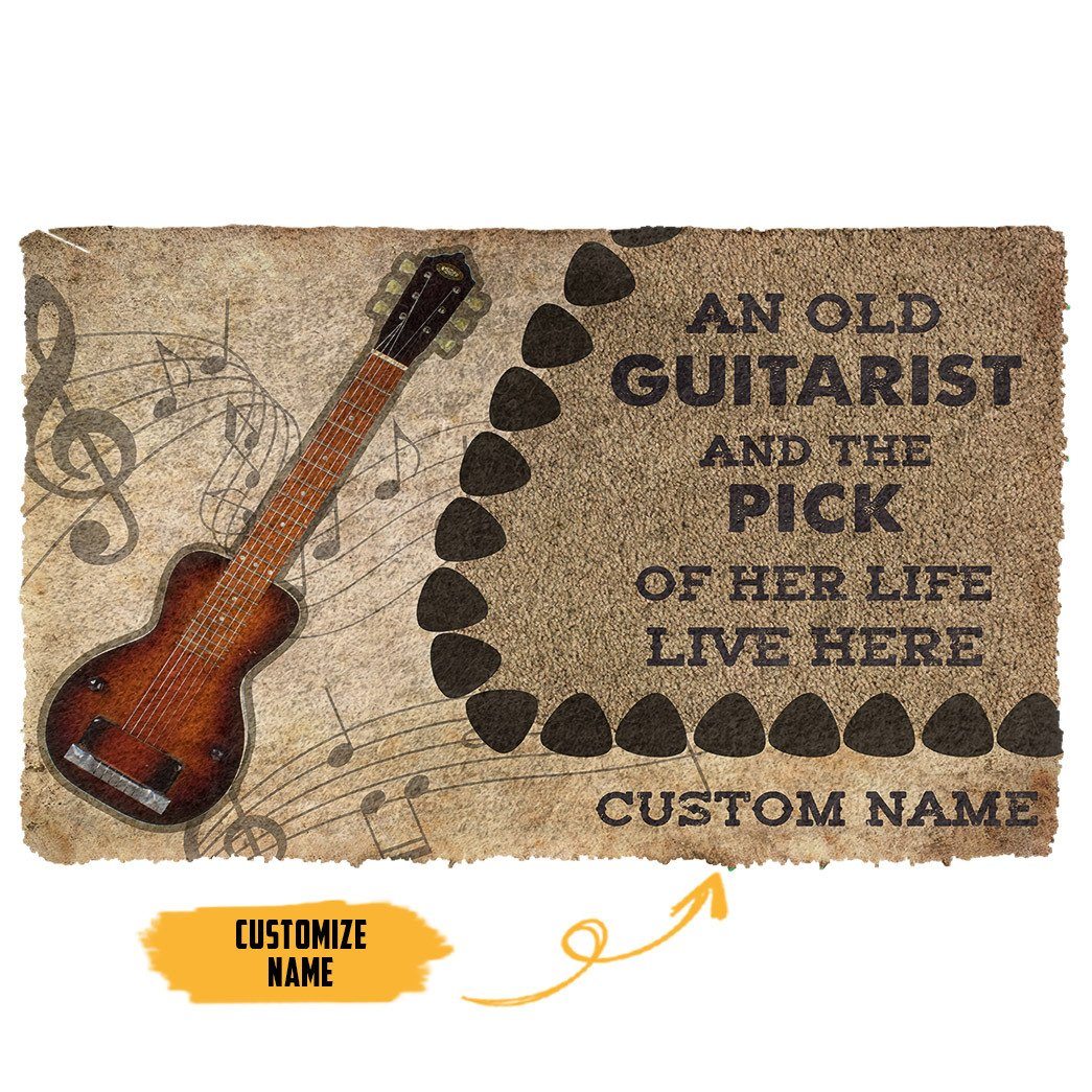 Gearhumans  GearHuman 3D Steel Guitars Guitars An Old Guitarist Custom Doormat