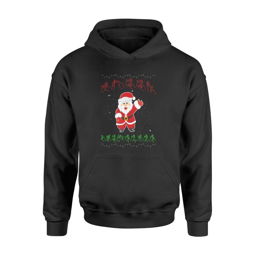 BSL British Sign Language Deaf Merry Christmas T-Shirt – Standard Hoodie