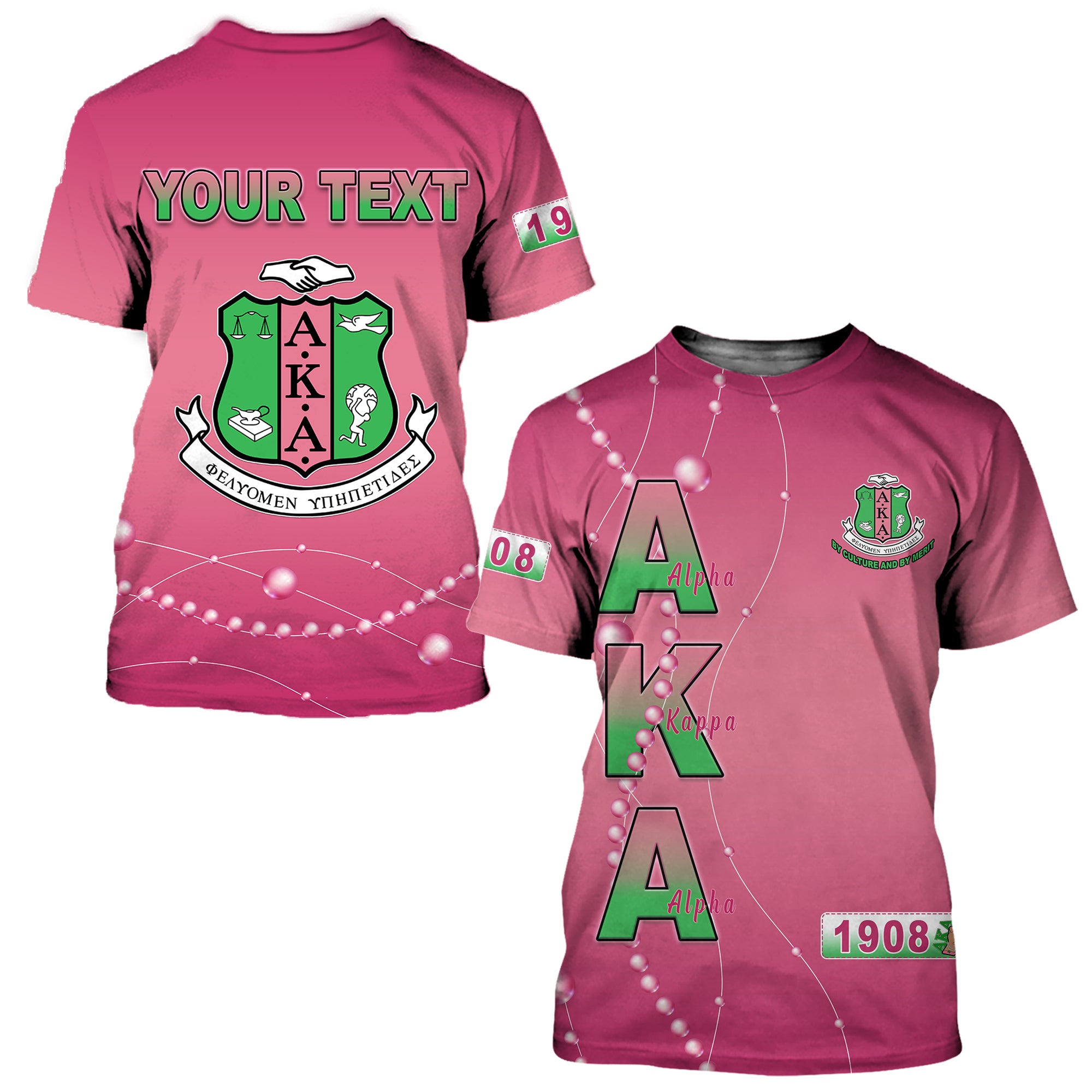 (Custom Personalised) Alpha Kappa Alpha T Shirt Pretty Girls With Pearl Lt13