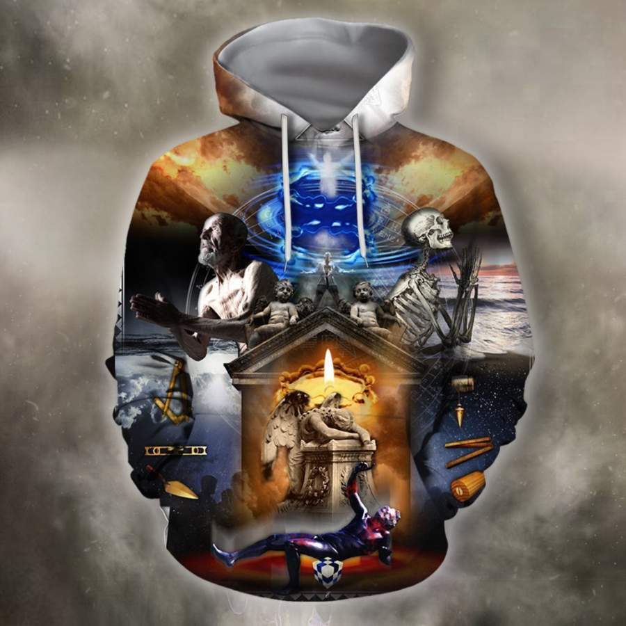 3D All Over Print Third Degree Masonic Tracing Board Hoodie