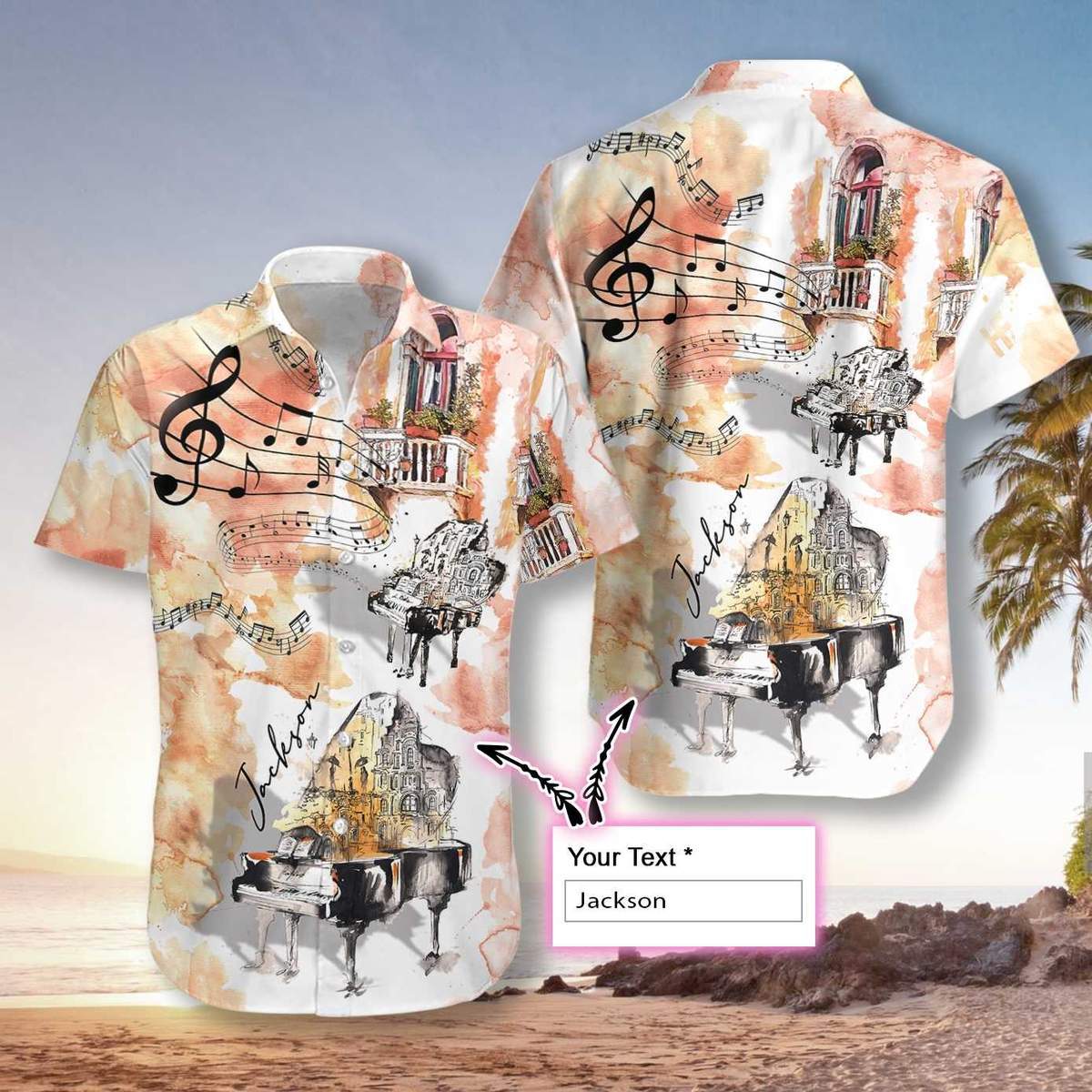 Piano The Sound Of Life Personalized All Over Printed Hawaiian Shirt Ha69619