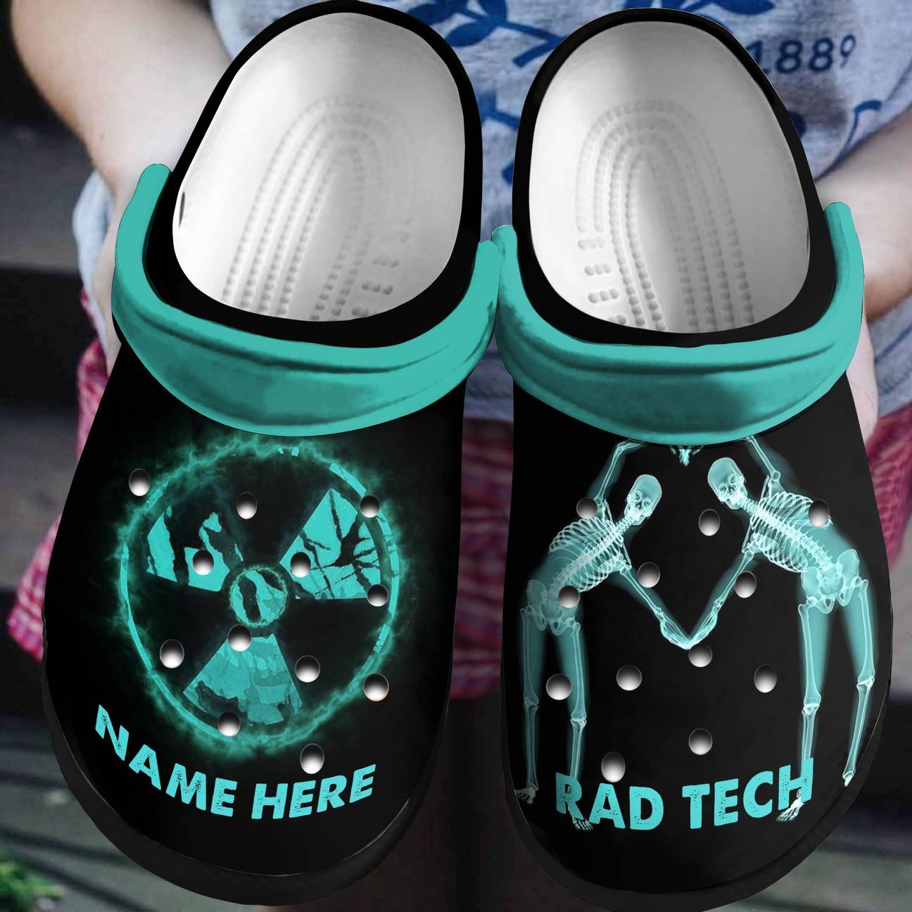 Rad Tech Personalized Clog, Custom Name, Text, Color, Number Fashion Style For Women, Men, Kid, Print 3D Skeleton Love